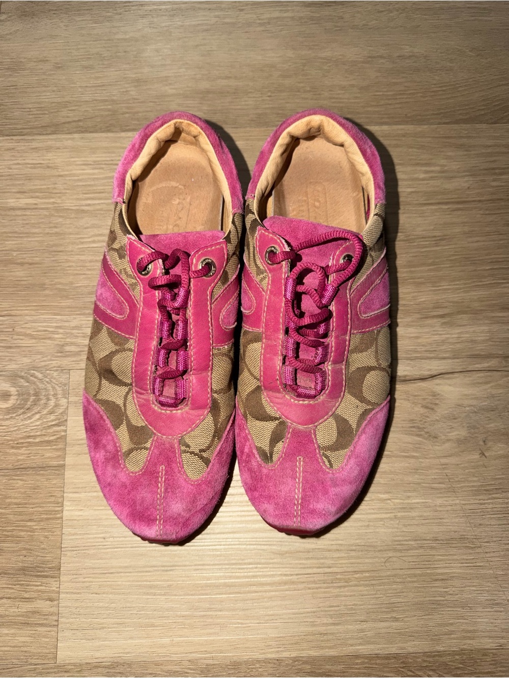 Coach Pink and Brown Athletic Sneakers